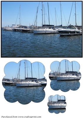 Row of Yachts Scalloped Pyramid