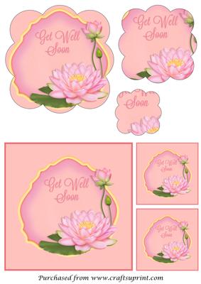Get Well Soon Lotus Plaque Scalloped Pyramid