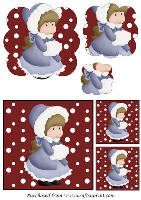 Christmas Girl Scalloped Pyramid 1