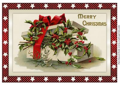 Christmas Gift Box with Holly A4
