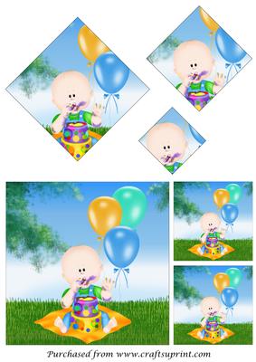 Baby Boy Outdoor Birthday Diamond Pyramid