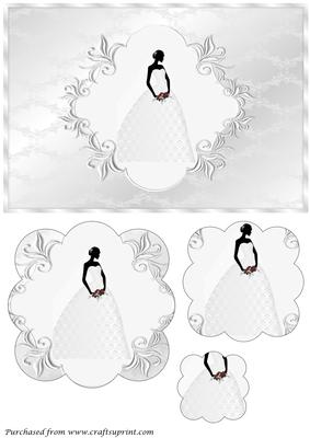 Bride with Lace Dress Scalloped Pyramid