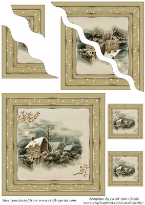 Victorian Christmas Scene Square Wavy Corner Stacker