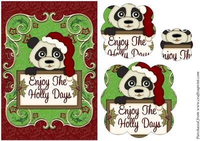Christmas Panda Scalloped Pyramid 1
