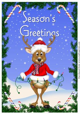 Christmas Reindeer with Lights A4