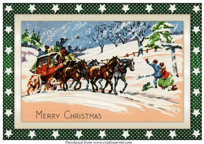Vintage Christmas Coach A4
