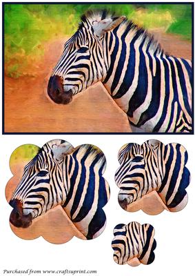 Zebra Painting Scalloped Pyramid