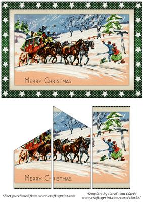Vintage Christmas Coach Quick Card