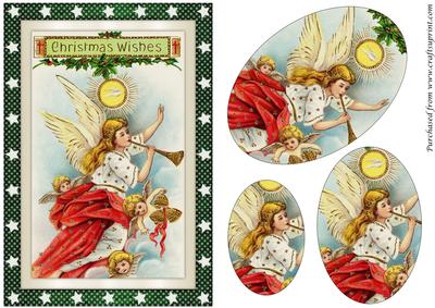 Christmas Angels Oval Pyramid