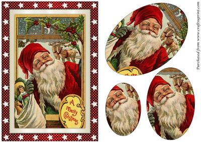 Santa Claus at Window Oval Pyramid