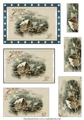Victorian Christmas Scene Pyramid
