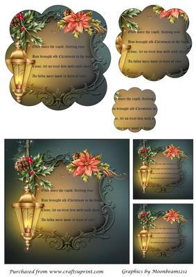Christmas Card with Verses Scalloped Pyramid