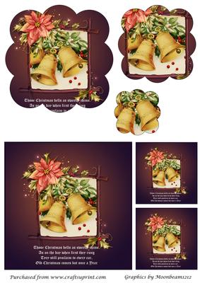 Vintage Christmas Bells Scalloped Pyramid