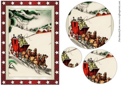 Vintage Christmas Scene Circle Pyramid