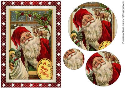 Santa Claus at Window Circle Pyramid