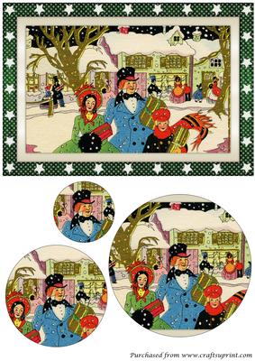 Vintage Christmas Family Circle Pyramid
