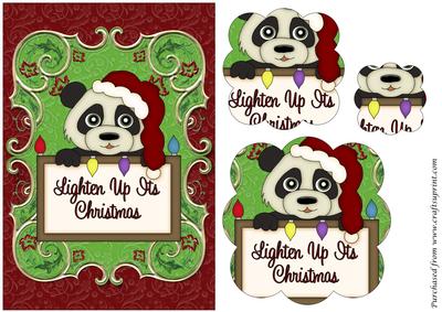 Christmas Panda Scalloped Pyramid 2