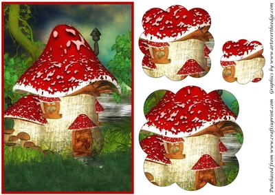 Mushroom House Scalloped Pyramid
