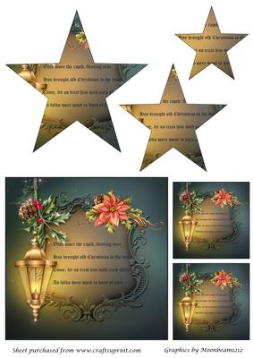 Christmas Card with Verses Star Pyramid