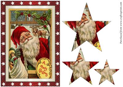 Santa Claus at Window Star Pyramid