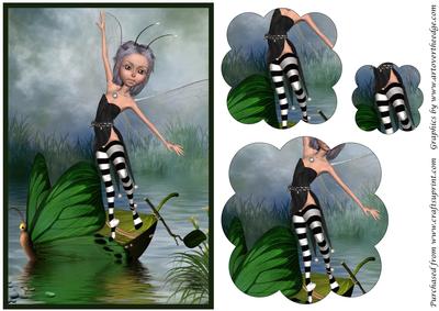 Dancing Butterfly Fairy Scalloped Pyramid 4