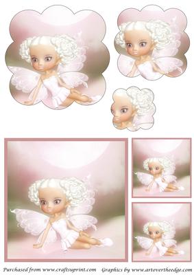 Cute Butterfly Fairy Scalloped Pyramid