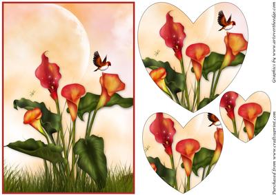 Calla Lilies Heart Shaped Pyramage