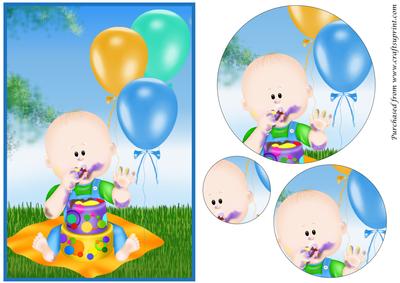 Baby Boy Outdoor Birthday Circle Pyramage