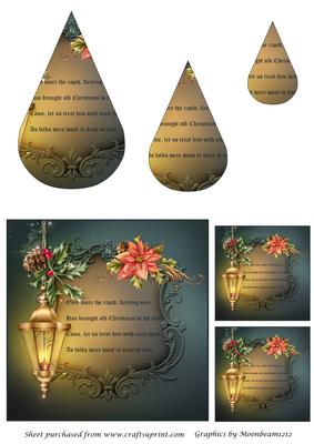 Christmas Card with Verses Teardrop Pyramid