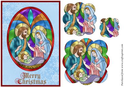 Christmas Nativity Scalloped Pyramage 3