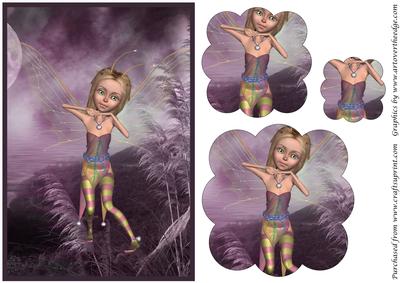 Dancing Butterfly Fairy Scalloped Pyramid 3
