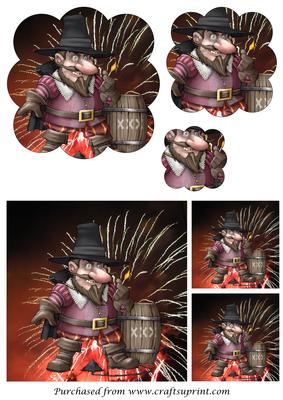 Guy Fawkes Gnome Scalloped Pyramid