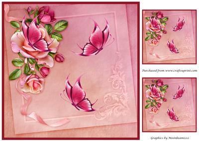 Roses with Red Butterflies Topper