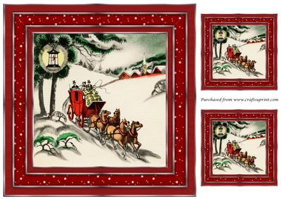 Vintage Christmas Scene Topper