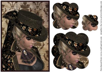 Vintage Lady Scalloped Pyramid 2