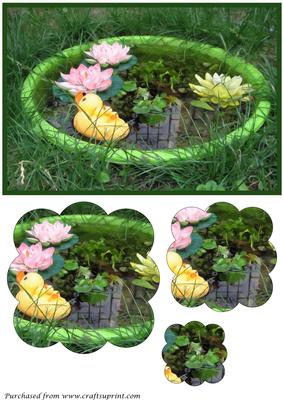 Cute Garden Pond Scalloped Pyramid