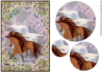 Horse and Waterfall Circle Pyramid