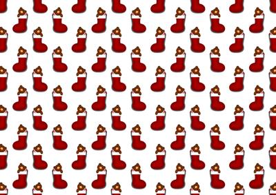 Christmas Stockings with Teddies Backing Paper