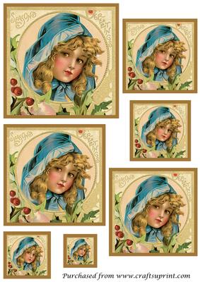Vintage Christmas Girl Toppers