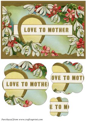 Vintage Mothers Day Card Scalloped Pyramid