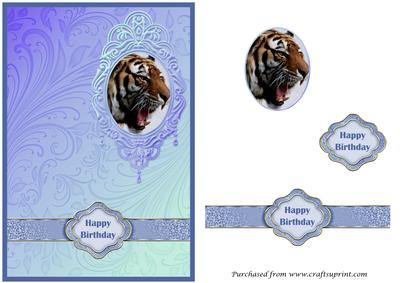 Tiger Male Birthday Decoupage