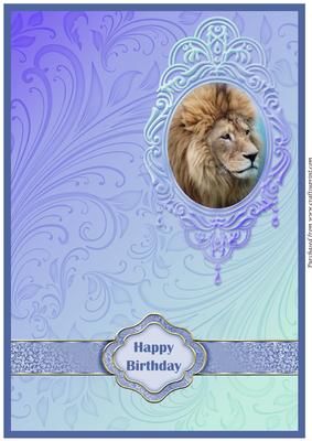 Lion Male Birthday A4