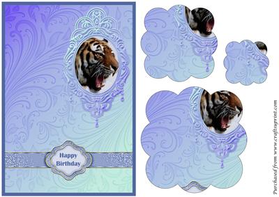 Tiger Male Birthday Scalloped Pyramid