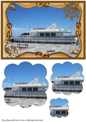 Yacht Framed Scalloped Pyramid