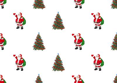 Santa Claus and Christmas Tree Backing Paper