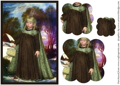 Medieval Girl Scalloped Pyramid