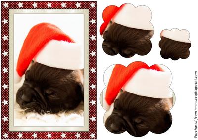 Cute Christmas Puppy Scalloped Pyramid