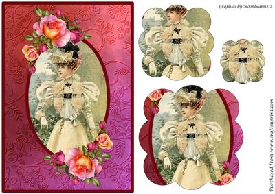 Vintage Elegant Lady Scalloped Pyramid