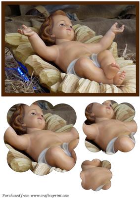 Baby Jesus Christmas Scalloped Pyramid