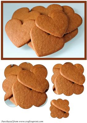Christmas Heart Gingerbread Scalloped Pyramid